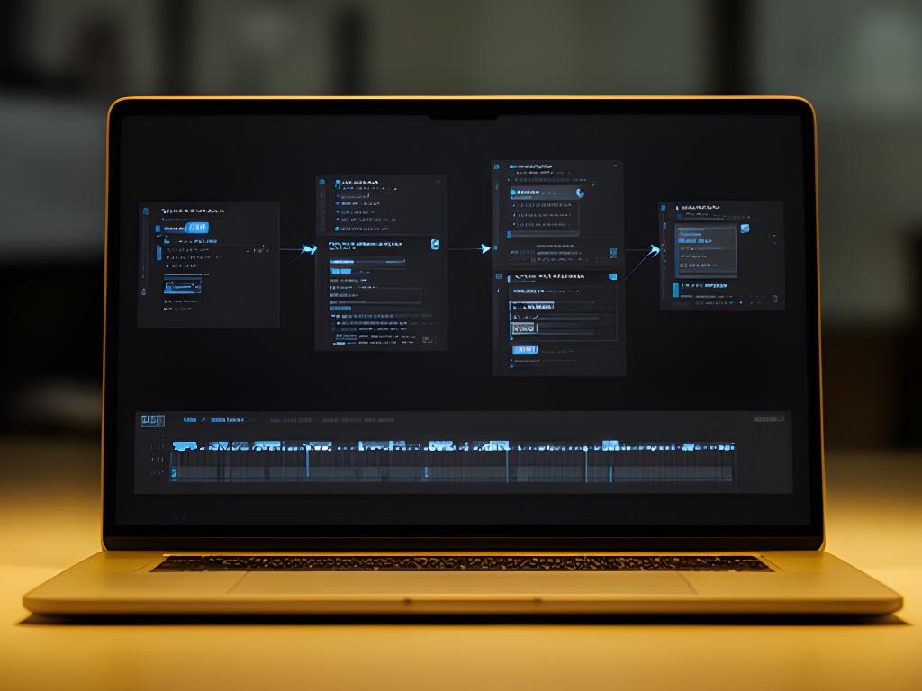 Compliance dashboard on a laptop screen showing an auditable fraud investigation workflow with linked evidence panels