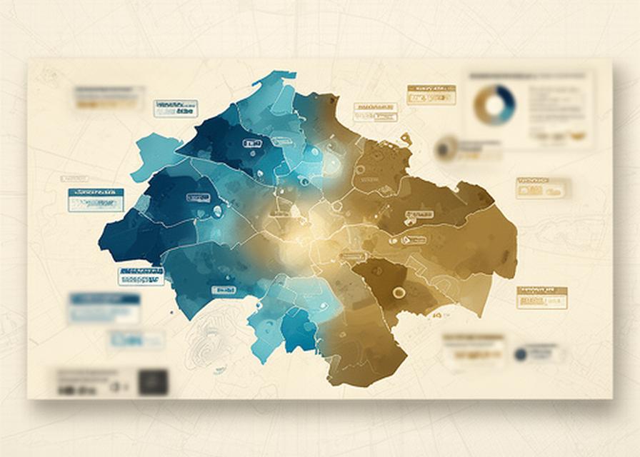Stylised London borough heat map with coloured yield zones, postcode labels, and data callouts on a clean analytical canvas